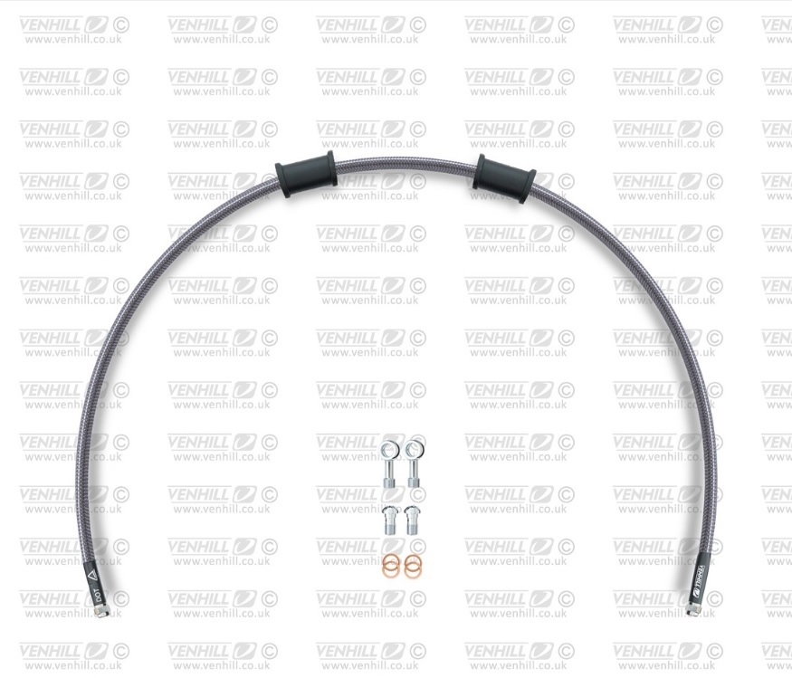 Obrázek produktu Hadice přední brzdy sada Venhill POWERHOSEPLUS HON-1010FS-CB (1 hadice v sadě) karbonové hadice, nerezové koncovky HON-1010FS-CB