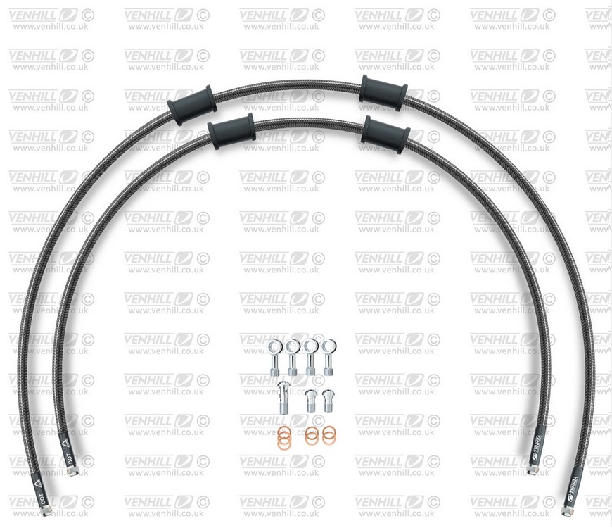 Obrázek produktu CROSSOVER Hadice přední brzdy sada Venhill POWERHOSEPLUS KAW-10023FS-CB (2 hadice v sadě) karbonové hadice, nerezové koncovky KAW-10023FS-CB