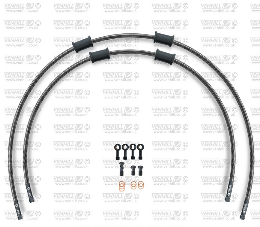 Obrázek produktu RACE Hadice přední brzdy sada Venhill POWERHOSEPLUS SUZ-11015FB-CB (2 hadice v sadě) karbonové hadice, černé koncovky SUZ-11015FB-CB