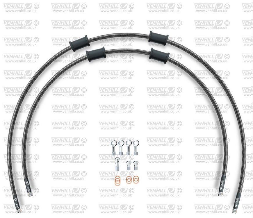 Obrázek produktu RACE Hadice přední brzdy sada Venhill POWERHOSEPLUS SUZ-7031F-CB (2 hadice v sadě) karbonové hadice, chromové koncovky SUZ-7031F-CB