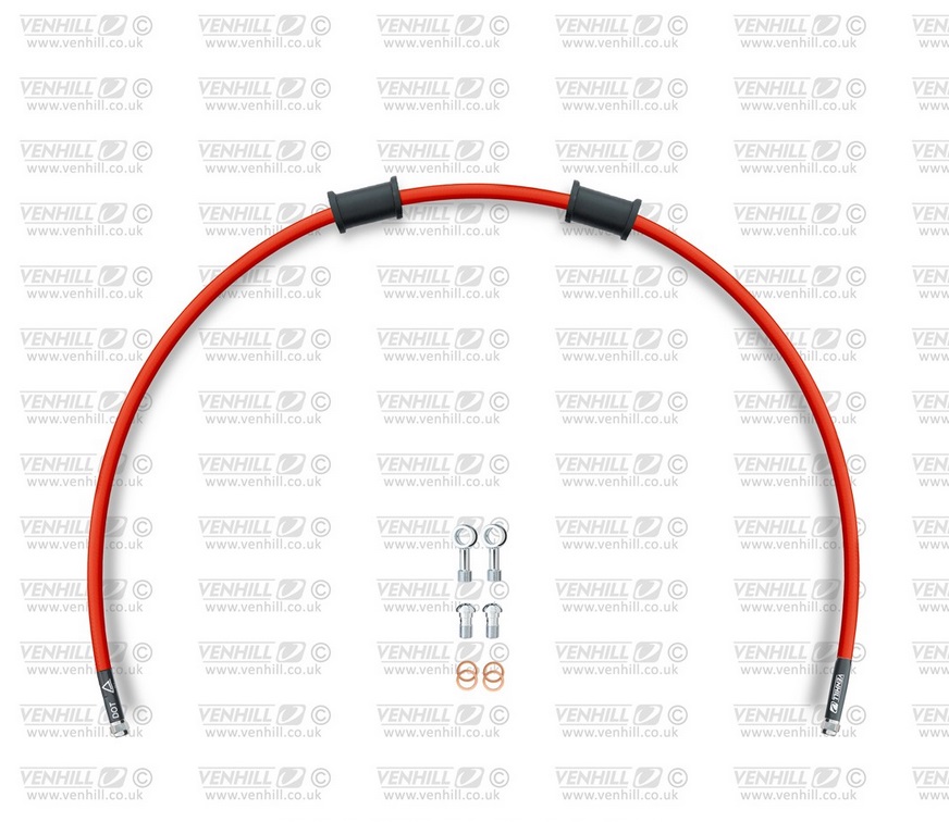 Obrázek produktu Hadice přední brzdy sada Venhill POWERHOSEPLUS HON-4019FS-RD (1 hadice v sadě) červené hadice, nerezové koncovky HON-4019FS-RD