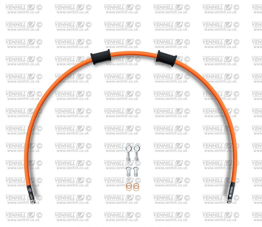 Obrázek produktu Hadice přední brzdy sada Venhill POWERHOSEPLUS BMW-8005F-OR (1 hadice v sadě) oranžové hadice, chromové koncovky BMW-8005F-OR