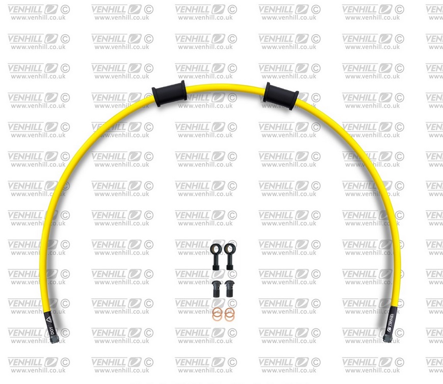 Obrázek produktu Hadice přední brzdy sada Venhill POWERHOSEPLUS SUZ-1007FB-YE (1 hadice v sadě) žluté hadice, černé koncovky SUZ-1007FB-YE