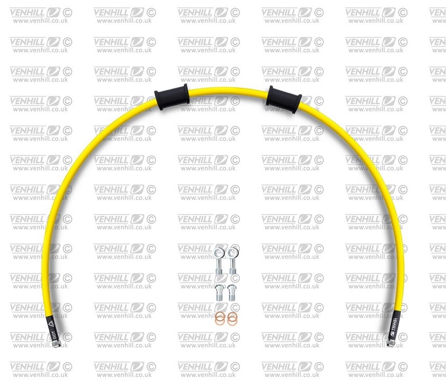 Obrázek produktu Hadice přední brzdy sada Venhill POWERHOSEPLUS SUZ-1010FS-YE (1 hadice v sadě) žluté hadice, nerezové koncovky SUZ-1010FS-YE
