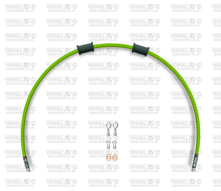 Obrázek produktu Hadice přední brzdy sada Venhill POWERHOSEPLUS HON-7022FS-GR (1 hadice v sadě) zelené hadice, nerezové koncovky HON-7022FS-GR