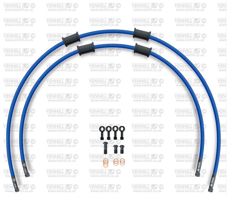 Obrázek produktu RACE Hadice přední brzdy sada Venhill POWERHOSEPLUS HON-10020FB-SB (2 hadice v sadě) modré hadice, černé koncovky HON-10020FB-SB