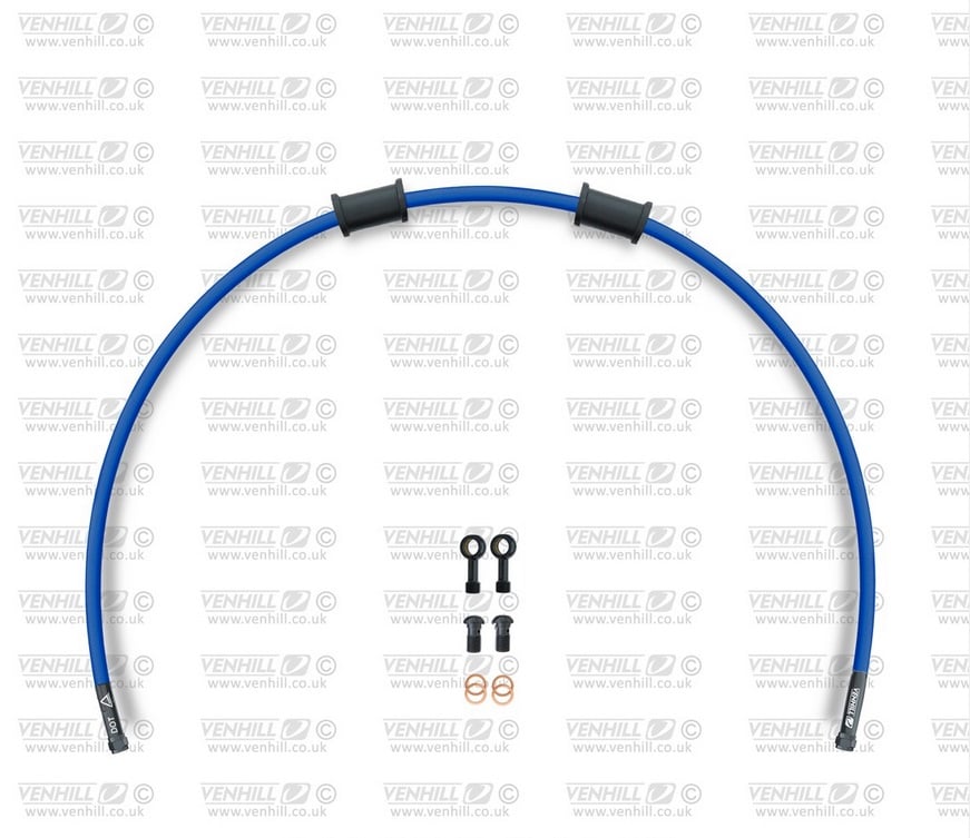 Obrázek produktu Hadice přední brzdy sada Venhill POWERHOSEPLUS HON-1002FB-SB (1 hadice v sadě) modré hadice, černé koncovky HON-1002FB-SB