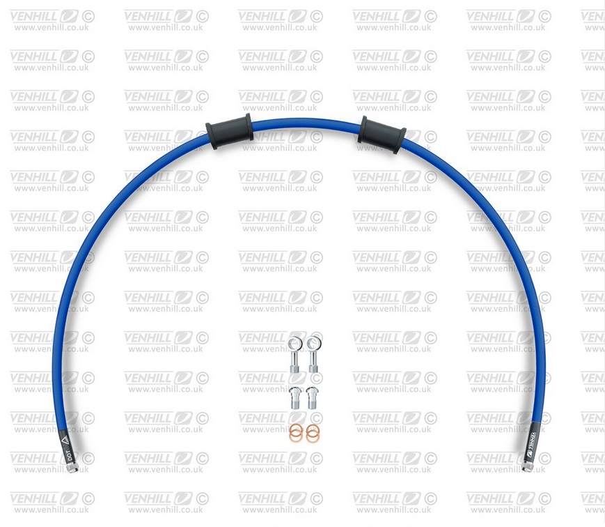 Obrázek produktu Hadice přední brzdy sada Venhill POWERHOSEPLUS SUZ-1012FS-SB (1 hadice v sadě) modré hadice, nerezové koncovky SUZ-1012FS-SB