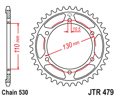 Obrázek produktu Řetězová rozeta JT JTR 479-47 47 zubů, 530 JTR479.47