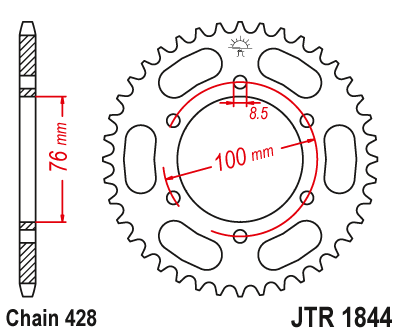 Obrázek produktu Řetězová rozeta JT 48 zubů, 428