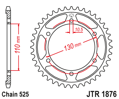 Obrázek produktu Řetězová rozeta JT 45 zubů, 525