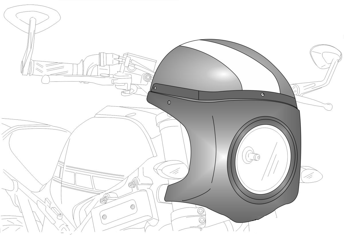 Obrázek produktu Náhradní plexi štít PUIG SEMI-FAIRING 9196N černý d 195mm 9196N