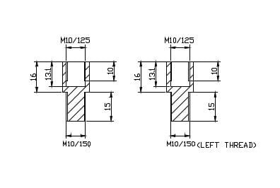 Obrázek produktu Adaptér na zpětné zrcátko PUIG ADAPTER M10/150 THREAD RIGHT+LEFT REAR MIRROR HI-T 9271N černý to handlebar