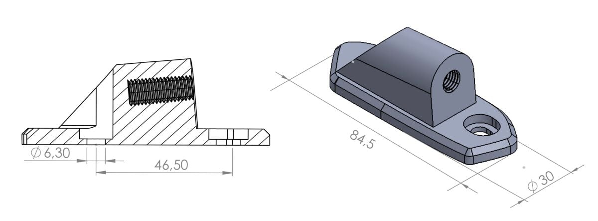 Obrázek produktu Adaptér na zpětné zrcátko PUIG ADAPTER LEFT SIDE HI-TECH I,II,III,F1,GT C/N 9472N černý k kapotáži