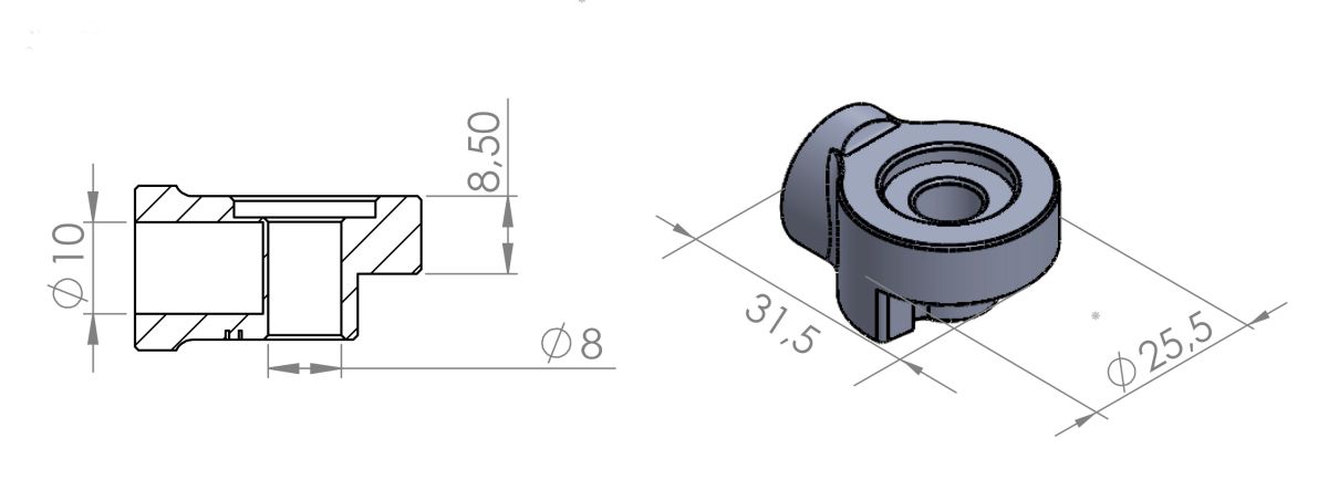 Obrázek produktu Adaptér na zpětné zrcátko PUIG ADAPTADOR IZQ. RETROVISOR HI-TECH I,II,III,GT,F 9533N černý to handlebar 9533N