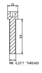 Obrázek produktu Adaptér na zpětné zrcátko PUIG ADAPTER REAR MIRROR HI-TECH M10 TO M8 LEFT THREAD 9981N černý na řidítka 9981N