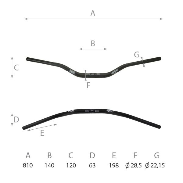 Obrázek produktu Řídítka DOMINO 184171100 Off-road medium bend černý 184171100