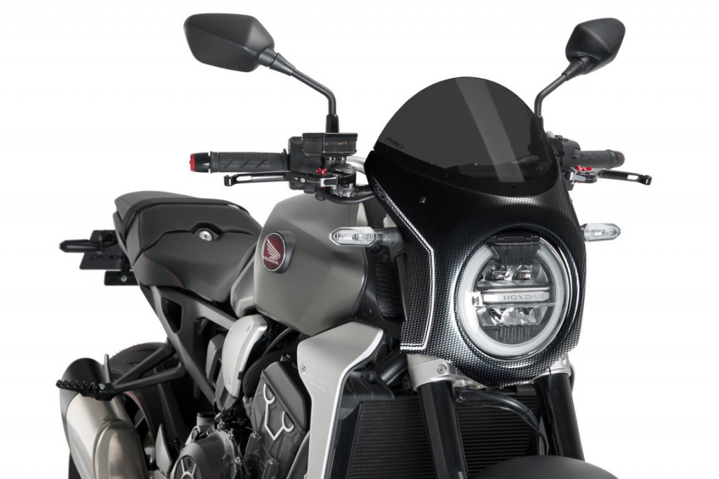 Obrázek produktu Plexi štít PUIG SEMI-FAIRING 3143F karbonový vzhled tmavá kouřová 3143F