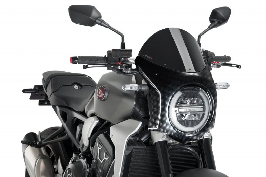 Obrázek produktu Plexi štít PUIG SEMI-FAIRING 3143N karbonový vzhled černý 3143N
