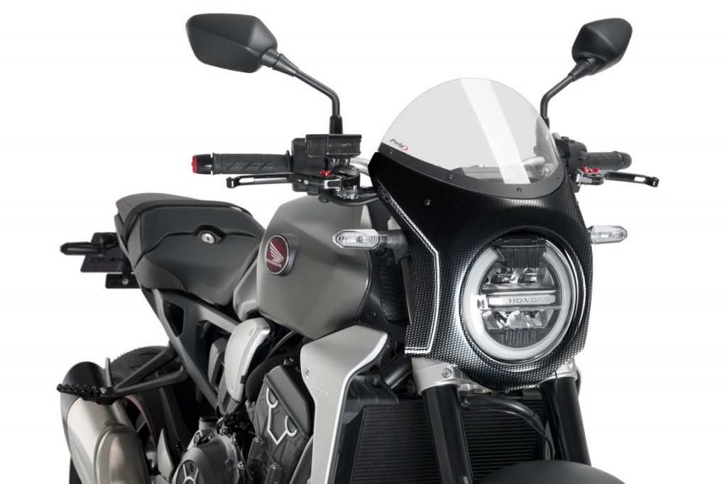 Obrázek produktu Plexi štít PUIG SEMI-FAIRING 3143W karbonový vzhled průhledný 3143W