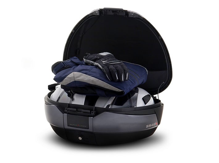 Obrázek produktu Vrchní kufr na motorku SHAD SH48 Dark grey / black se zámkem PREMIUM SMART