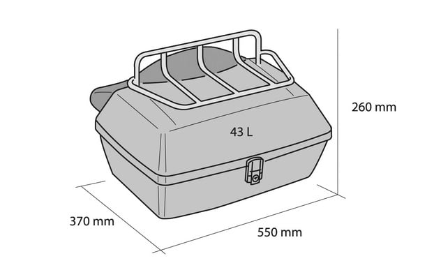 Obrázek produktu Vrchní kufr na motorku CUSTOMACCES TRAVEL MT0001N černý MT0001N