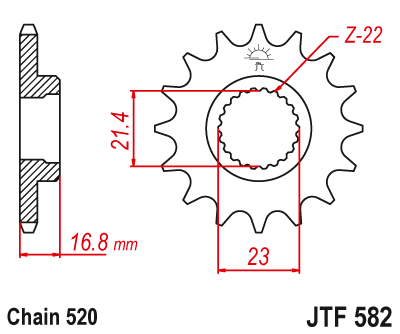 Obrázek produktu Řetězové kolečko JT JTF 582-15 15 zubů, 520 JTF582.15