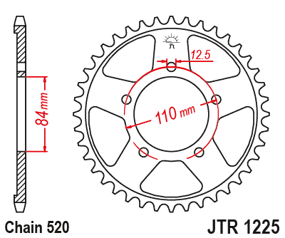 Obrázek produktu Řetězová rozeta JT JTR 1225-36 36 zubů, 520 JTR1225.36