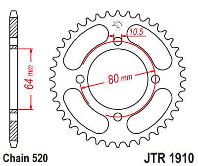 Obrázek produktu Řetězová rozeta JT JTR 1910-36 36 zubů, 520 JTR1910.36