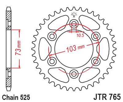 Obrázek produktu Řetězová rozeta JT 43 zubů, 525