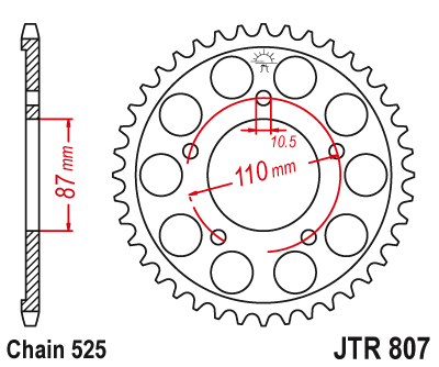 Obrázek produktu Řetězová rozeta JT 48 zubů, 525 Černý zinek
