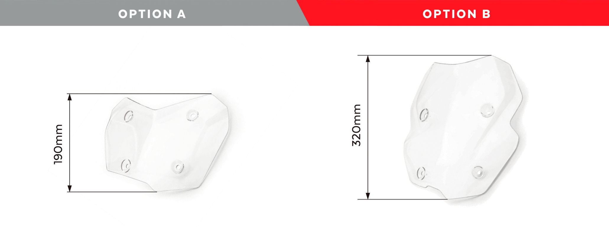 Obrázek produktu Plexi štít PUIG RACING WITH SUPPORT + PROTECTION 3178W průhledná 3178W