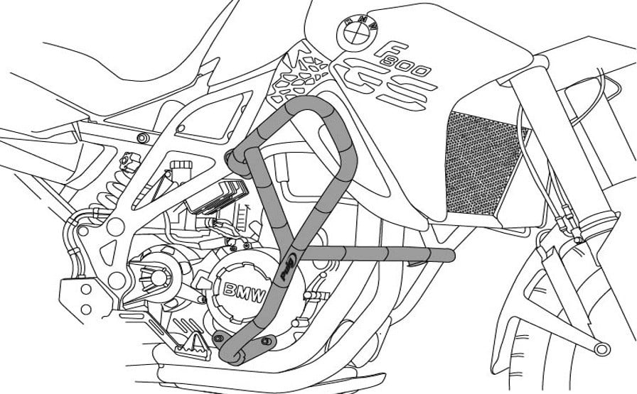 Obrázek produktu Ochranné rámy motoru PUIG 3572N d 25mm černý 3572N