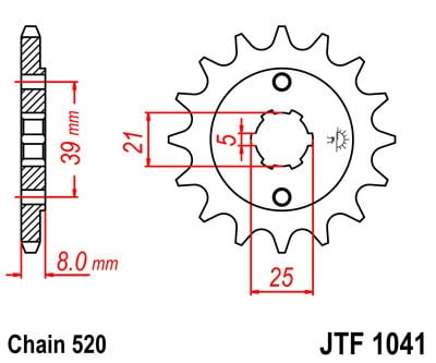 Obrázek produktu Řetězové kolečko JT JTF 1041-15 15 zubů, 520 JTF1041.15