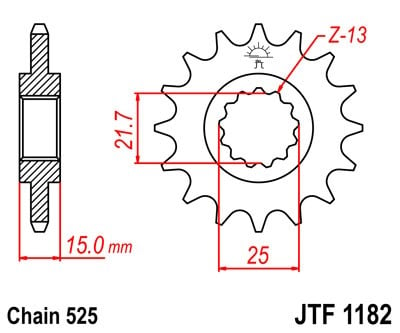 Obrázek produktu Řetězové kolečko JT JTF 1182-13 13 zubů, 525 JTF1182.13