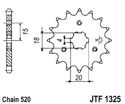 Obrázek produktu Řetězové kolečko JT JTF 1325-12 12 zubů, 520 JTF1325.12