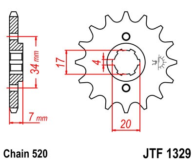 Obrázek produktu Řetězové kolečko JT JTF 1329-12 12 zubů, 520 JTF1329.12