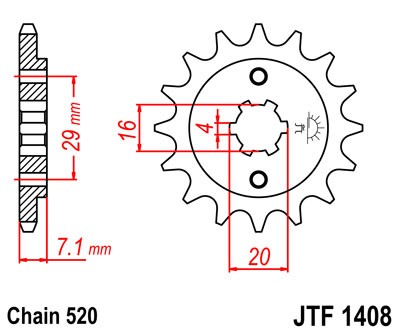 Obrázek produktu Řetězové kolečko JT JTF 1408-15 15 zubů, 520