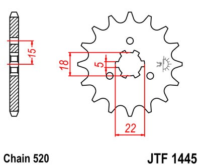 Obrázek produktu Řetězové kolečko JT JTF 1445-14 14 zubů, 520 JTF1445.14