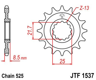 Obrázek produktu Řetězové kolečko JT JTF 1537-18 18 zubů, 525