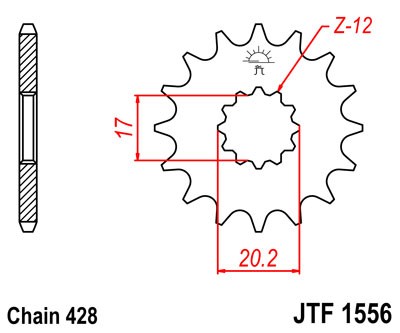 Obrázek produktu Řetězové kolečko JT JTF 1556-13 13 zubů, 428 JTF1556.13