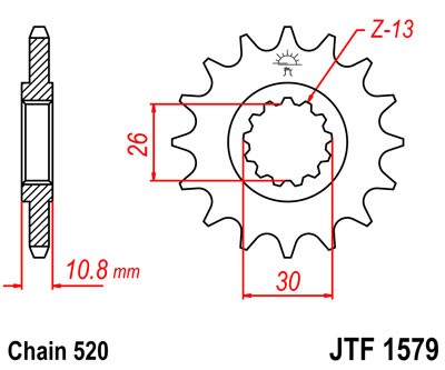 Obrázek produktu Řetězové kolečko JT JTF 1579-15 15 zubů, 520 JTF1579.15