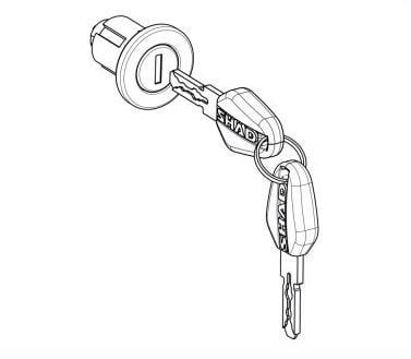 Obrázek produktu Replacement premium lock & key SHAD 203076R pro SH48, SH58x and SH59x 203076R