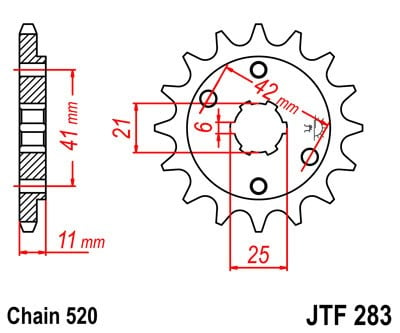 Obrázek produktu Řetězové kolečko JT JTF 283-15 15 zubů, 520 JTF283.15