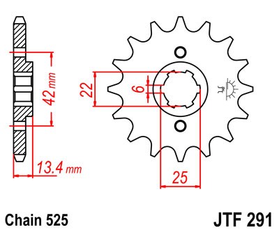 Obrázek produktu Řetězové kolečko JT JTF 291-17 17 zubů, 525 JTF291.17