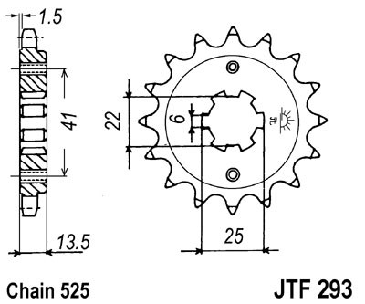 Obrázek produktu Řetězové kolečko JT JTF 293-16 16 zubů, 525