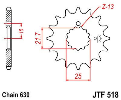 Obrázek produktu Řetězové kolečko JT JTF 518-16 16 zubů, 630