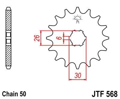 Obrázek produktu Řetězové kolečko JT JTF 568-16 16 zubů, 530 JTF568.16