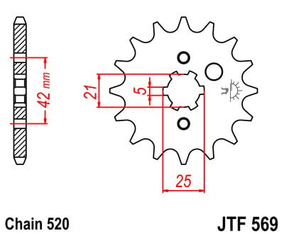 Obrázek produktu Řetězové kolečko JT JTF 569-11 11 zubů, 520 JTF569.11