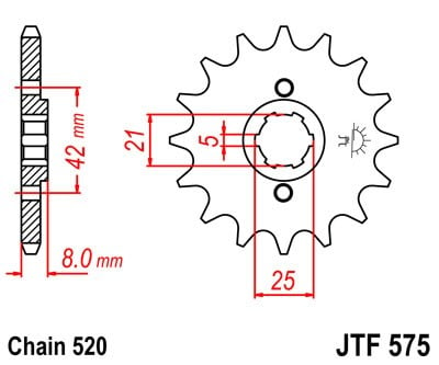 Obrázek produktu Řetězové kolečko JT JTF 575-16 16 zubů, 520